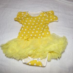 Baby Girls Tulle Tutu Bodysuit/Onesie, Yellow